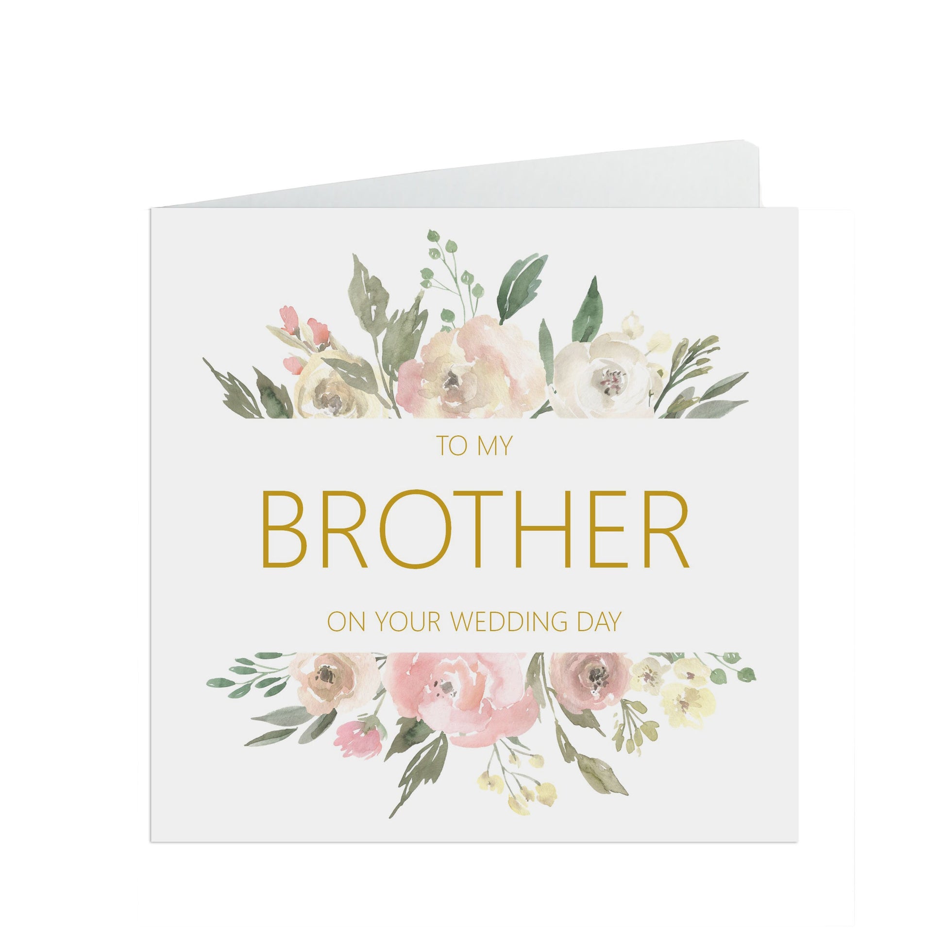 Brother On Your Wedding Day Card - Blush Floral