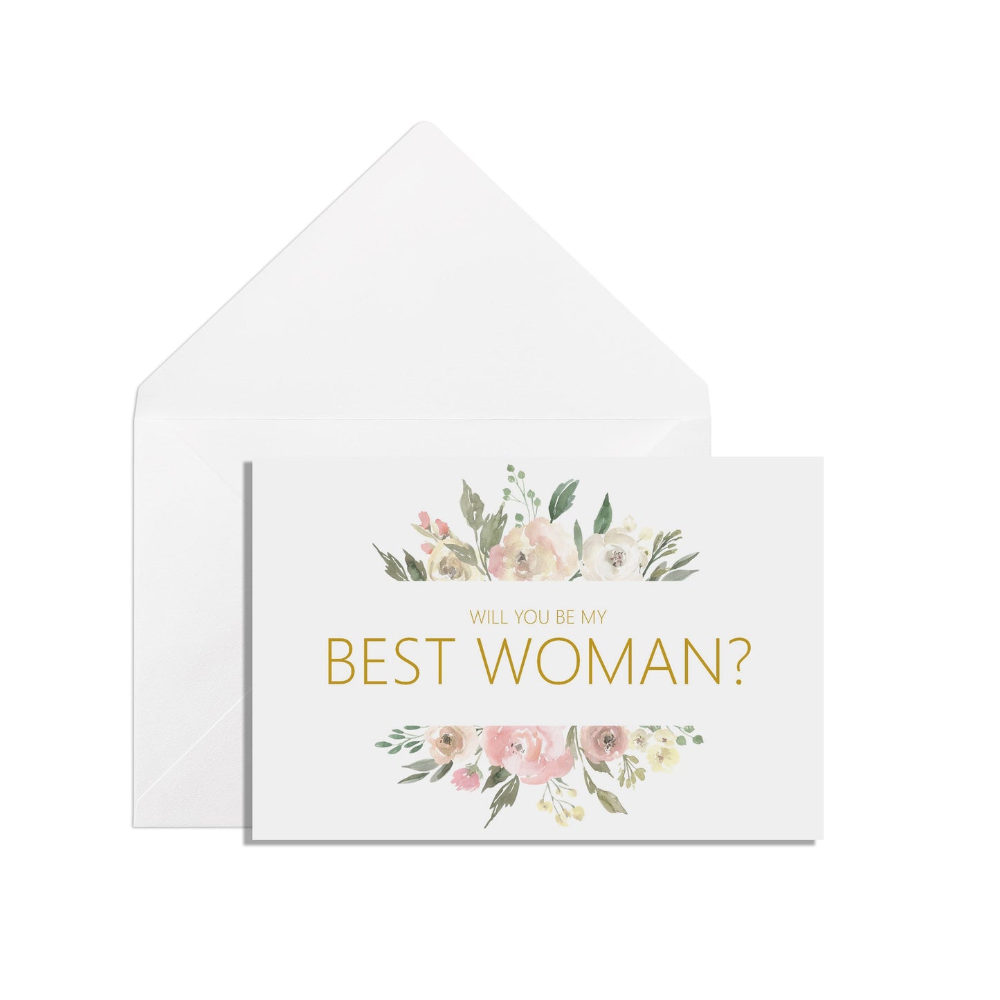 Will You Be My Best Woman? Proposal Card - Blush Floral