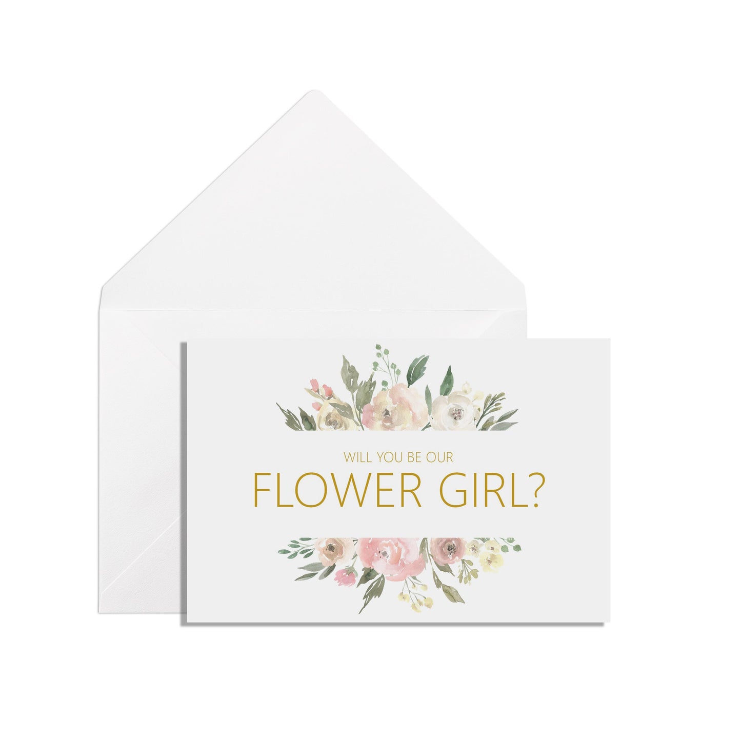 Will You Be Our Flower Girl? Proposal Card - Blush Floral