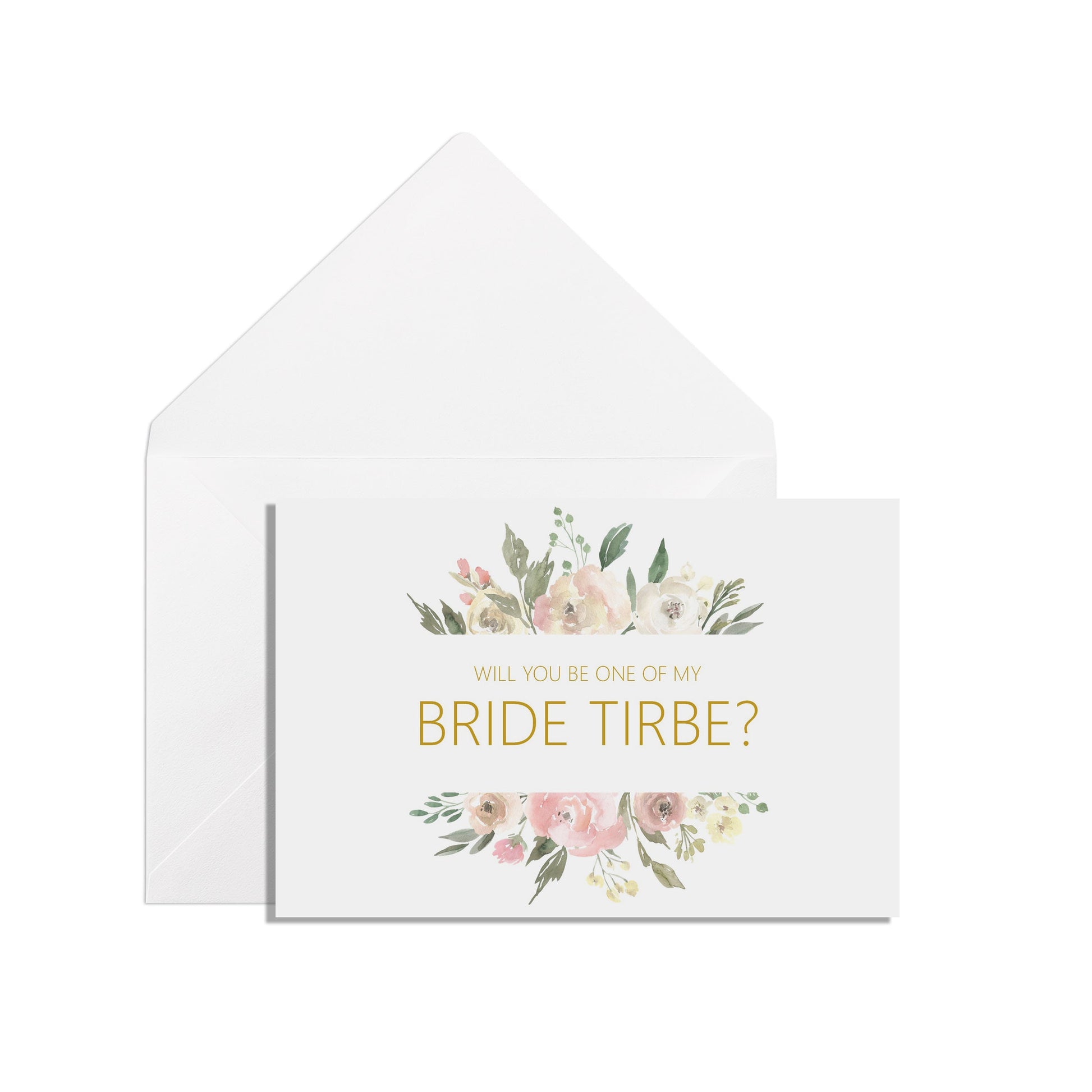 Will You Be Part Of My Bride Tribe?Proposal Card - Blush Floral