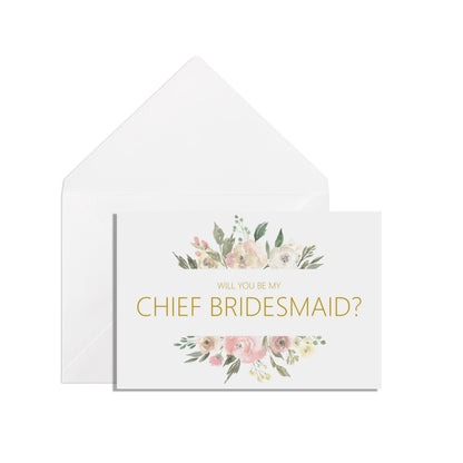 Will You Be My Chief Bridesmaid? Proposal Card - Blush Floral