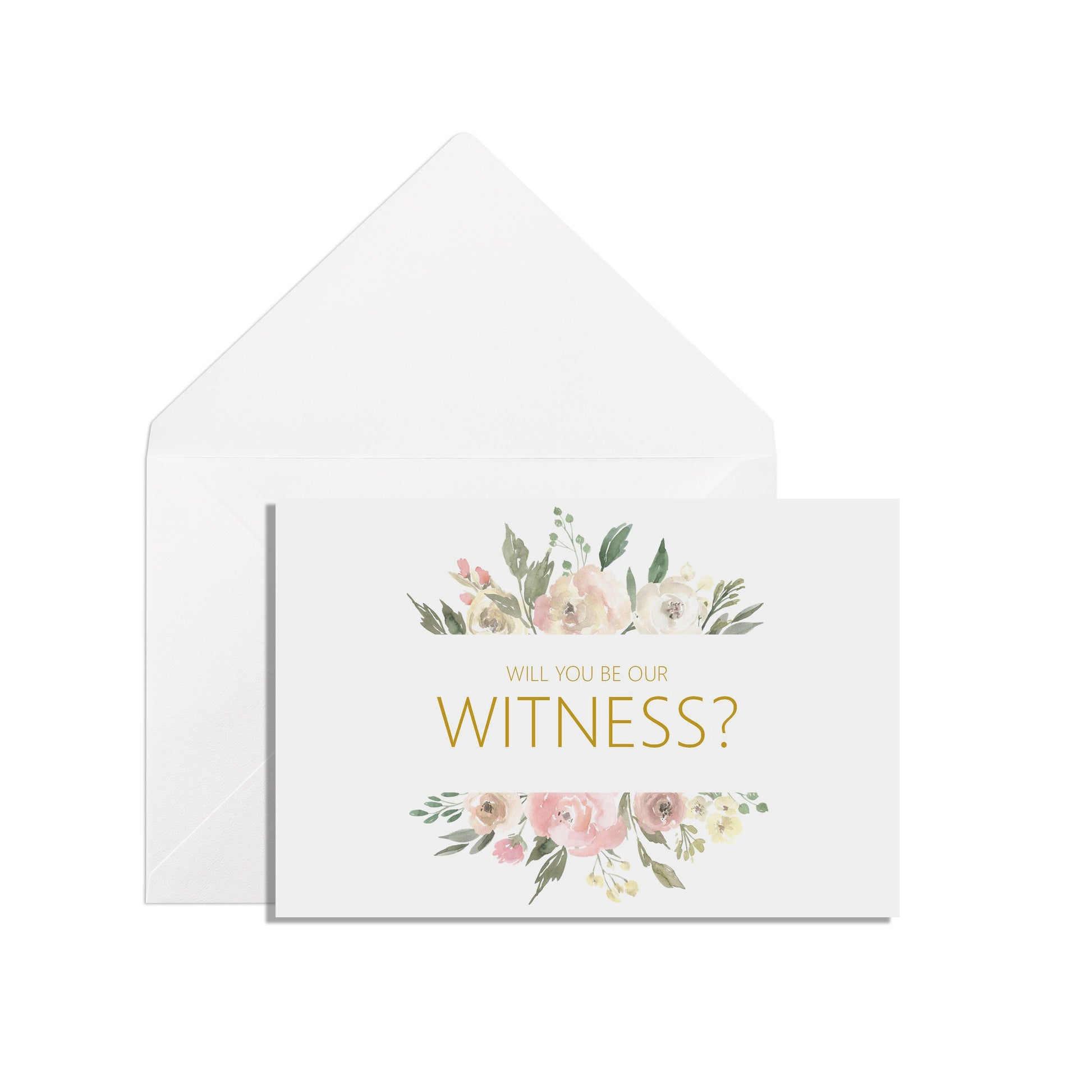 Will You Be Our Witness? Proposal Card - Blush Floral