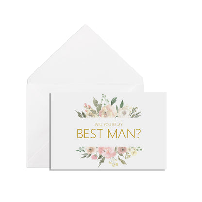 Will You Be My Best Man? Proposal Card - Blush Floral