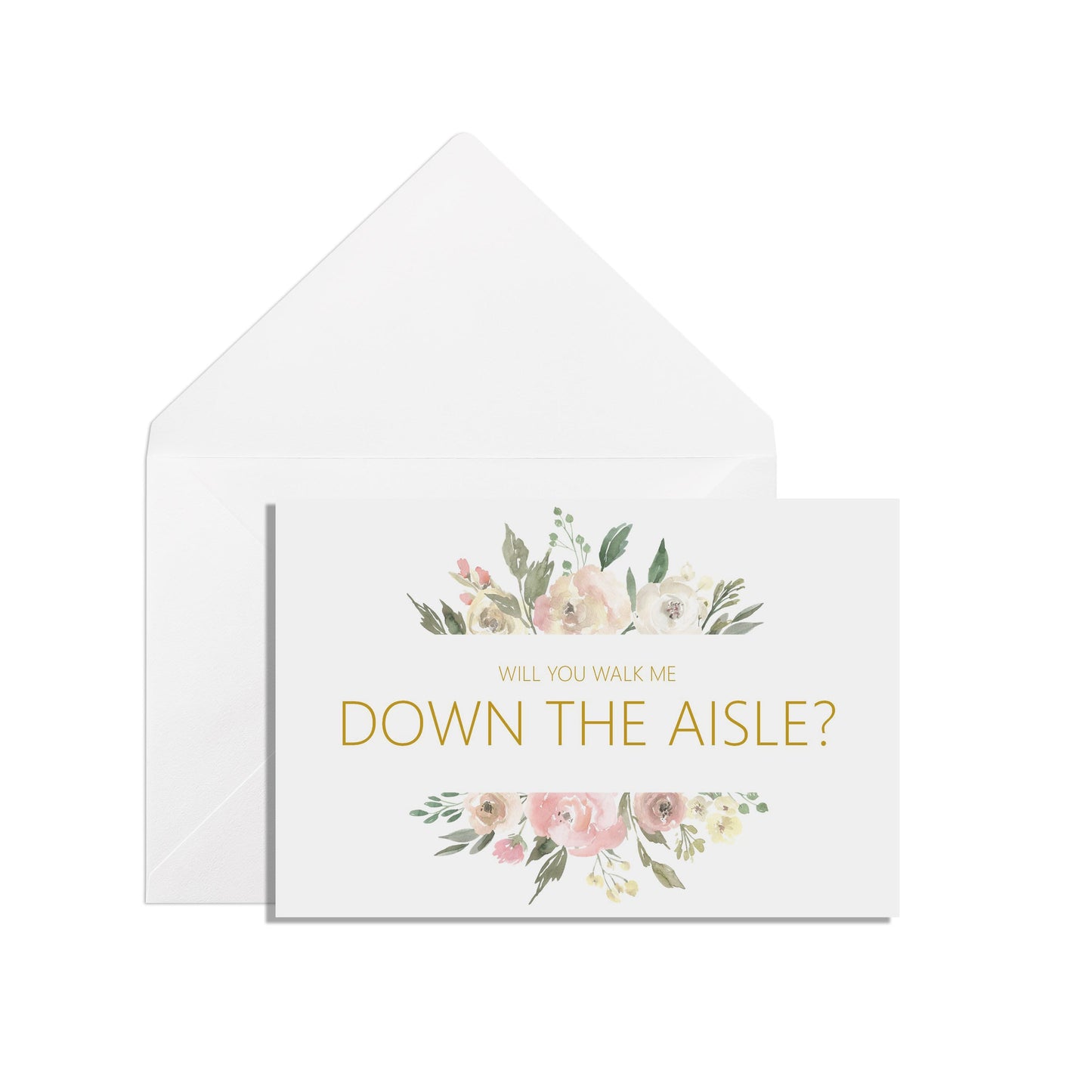 Will You Walk Me Down The Aisle? Proposal Card - Blush Floral