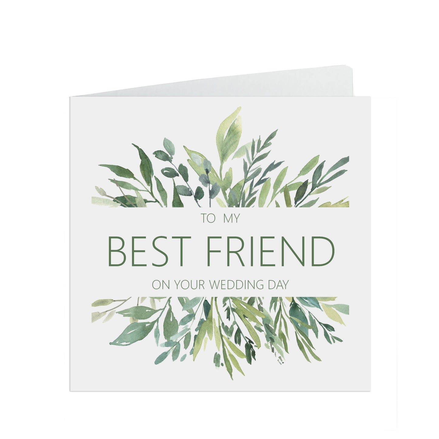 Best Friend On Our Wedding Day Card - Greenery