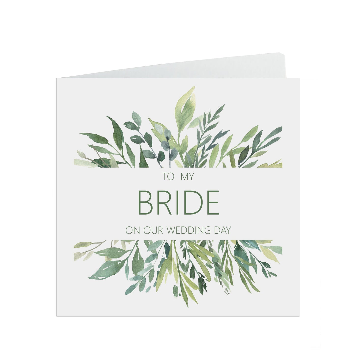 Bride On Our Wedding Day Card - Greenery