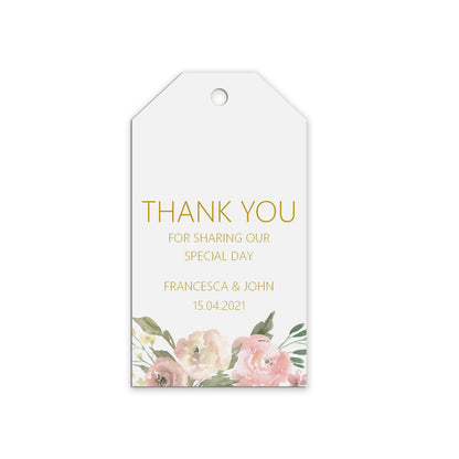 Thank You For Sharing Our Special Day Wedding Gift Tags - Blush Floral