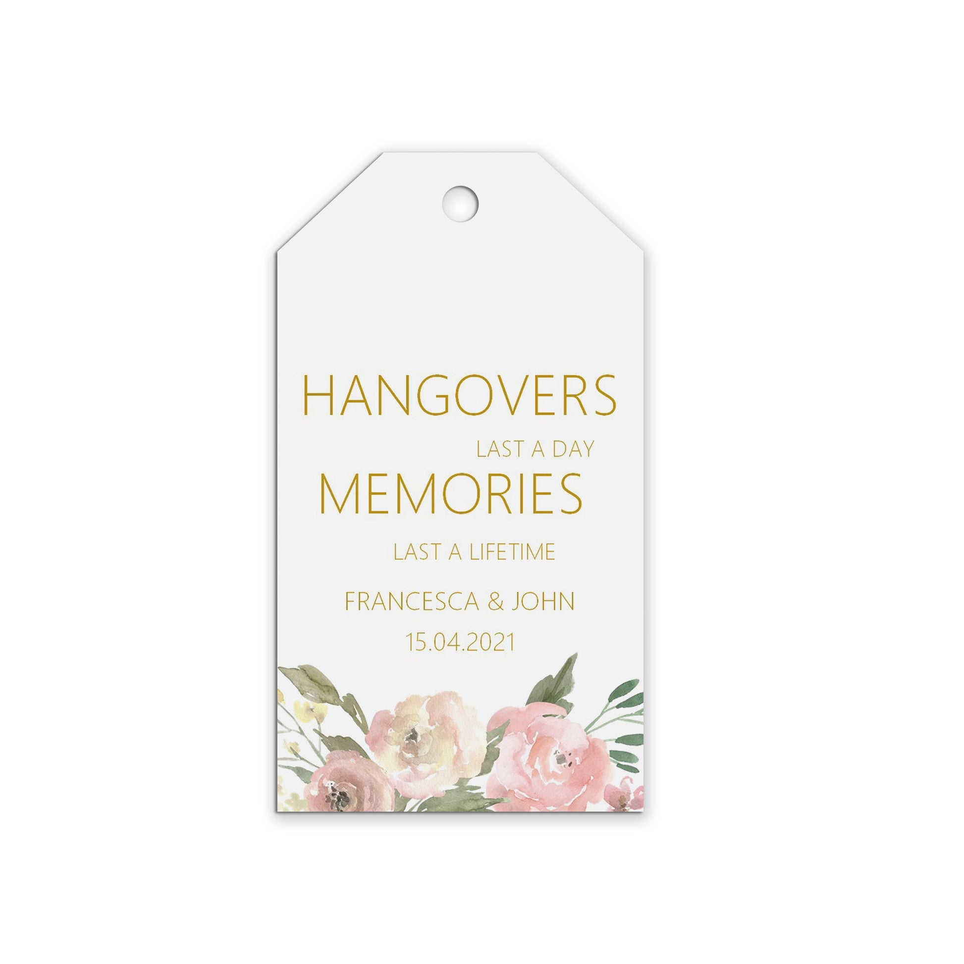 Hangover Kit Wedding Gift Tags - Blush Floral