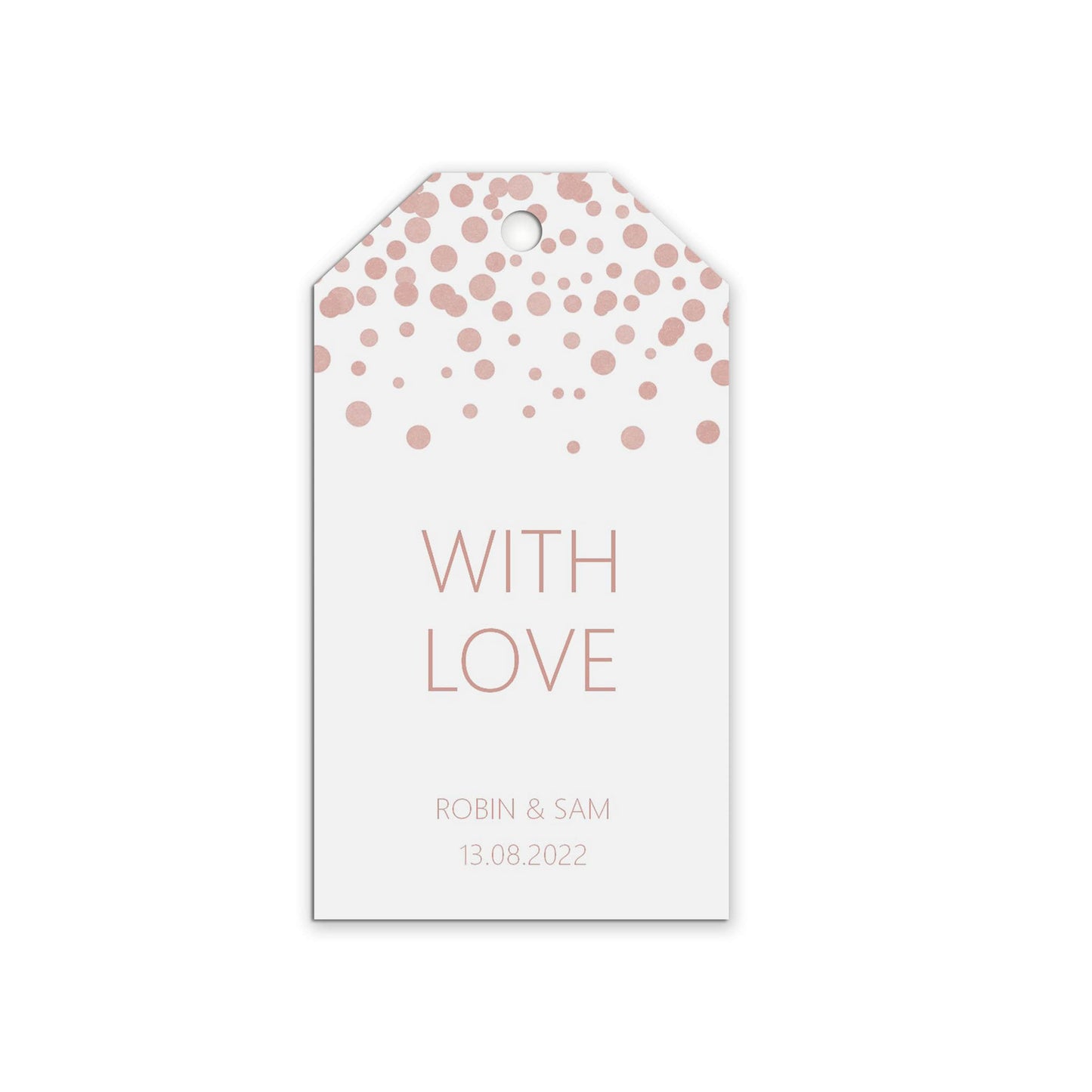 With Love Wedding Gift Tag, Blush Confetti Personalised Pack Of 10