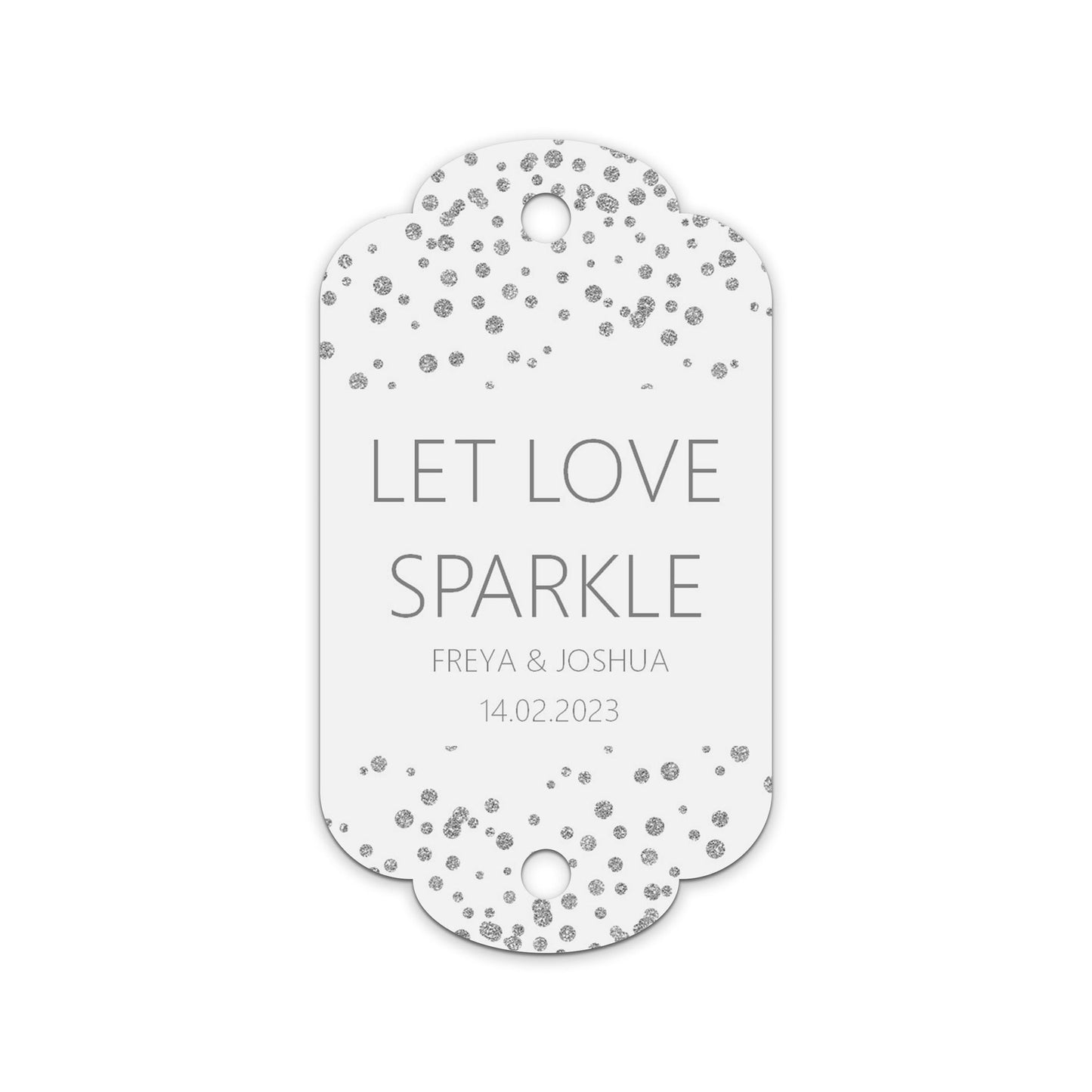 Sparkler Wedding Gift Tags, Silver Effect Personalised Pack Of 10