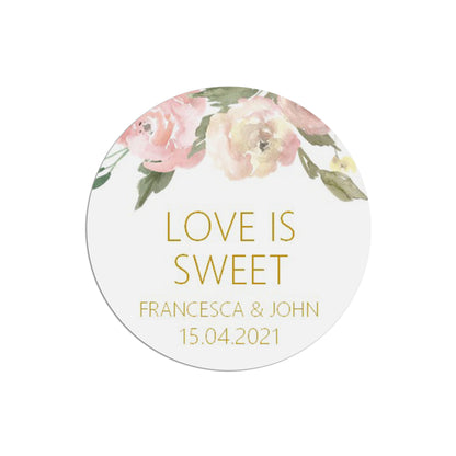 Love Is Sweet Wedding Stickers - Blush Floral