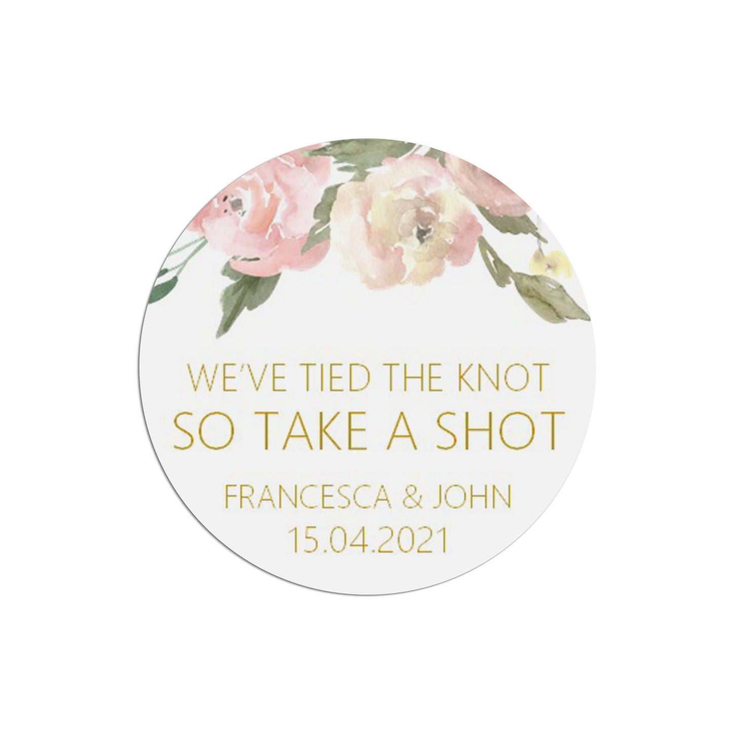 Take A Shot Wedding Stickers - Blush Floral