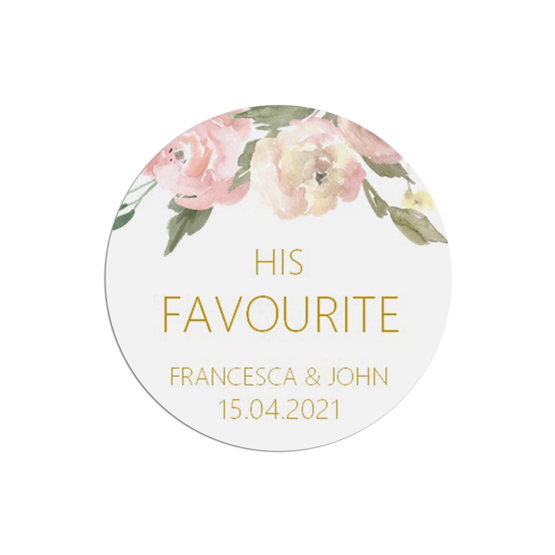 His favourite Wedding Stickers - Blush Floral