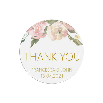 Thank You Wedding Stickers - Blush Floral