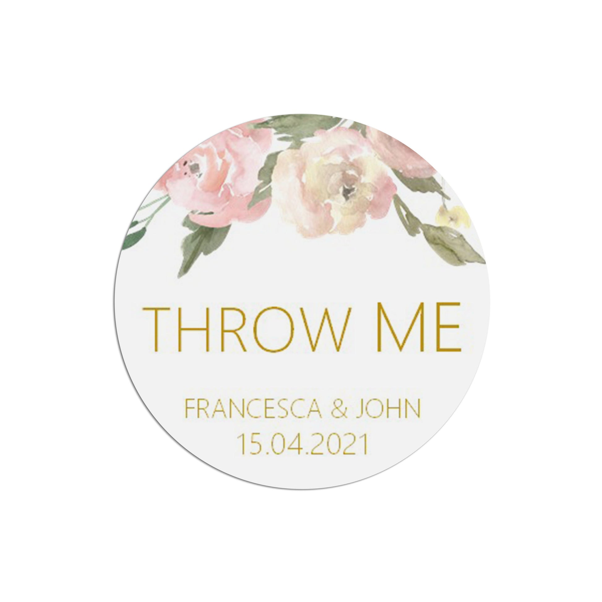 Throw Me Wedding Stickers - Blush Floral