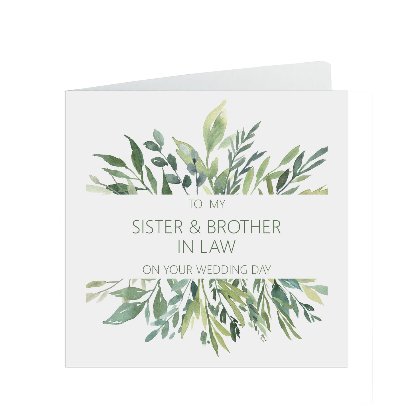 Sister & Brother In Law On Your Wedding Day Card - Greenery