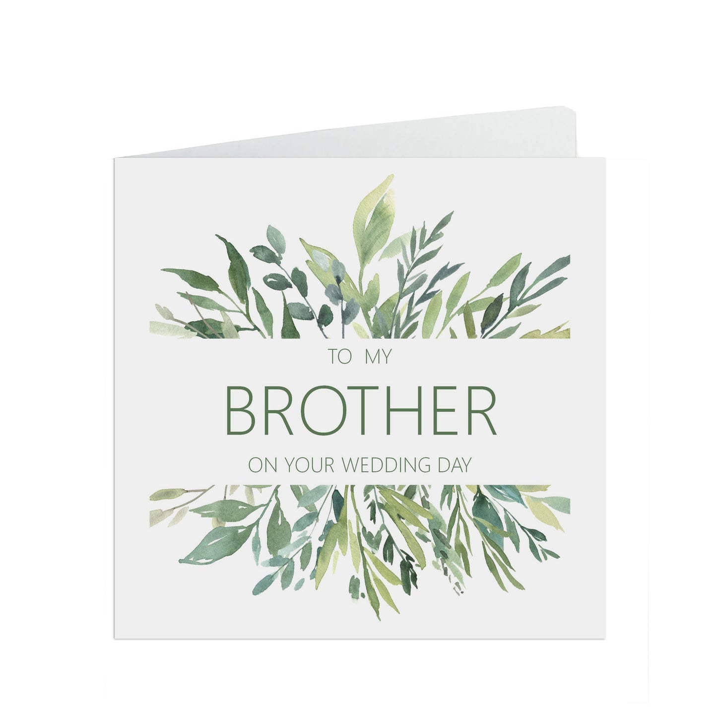 Brother On Your Wedding Day Card - Greenery