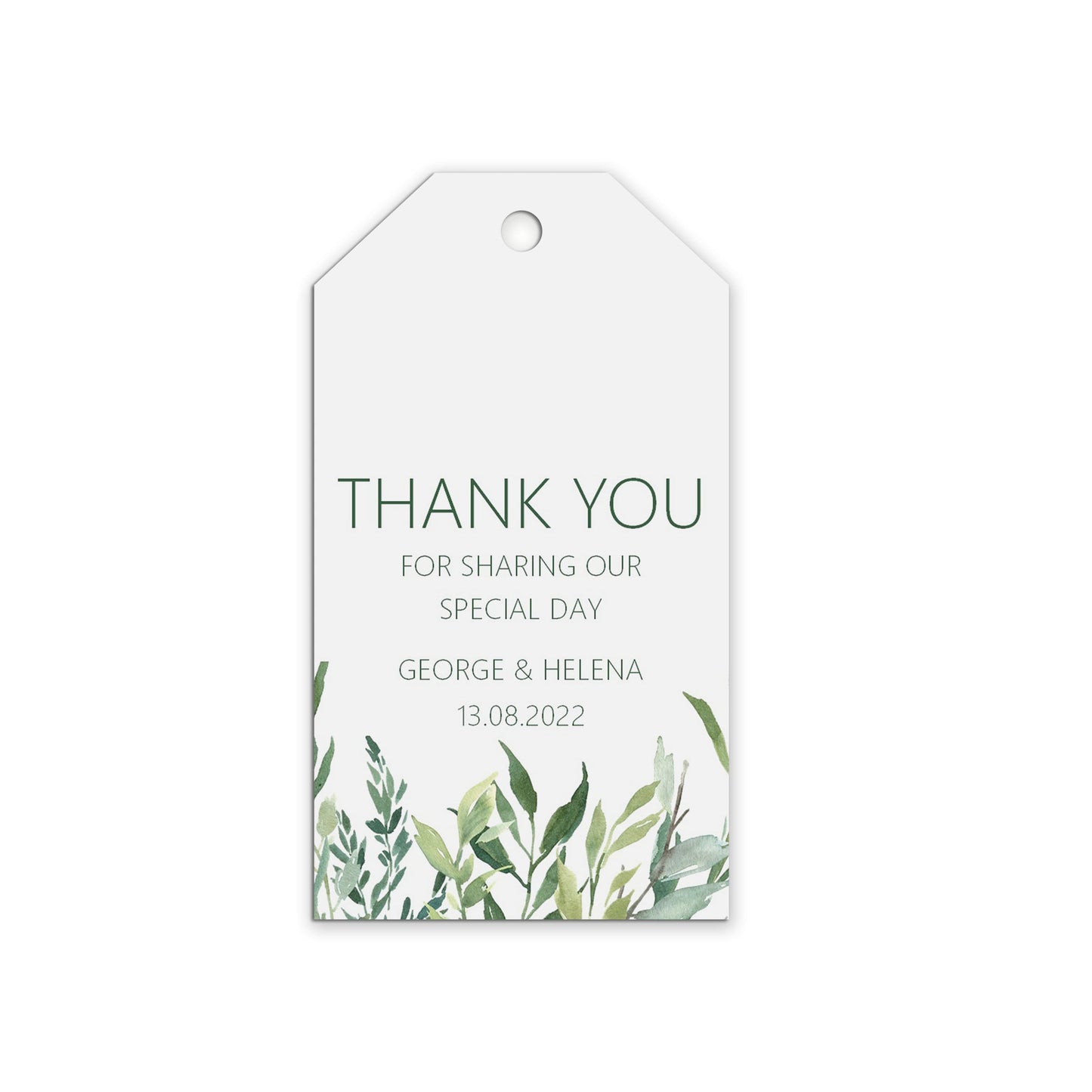 Thank You For Sharing Our Special Day Wedding Gift Tags - Greenery