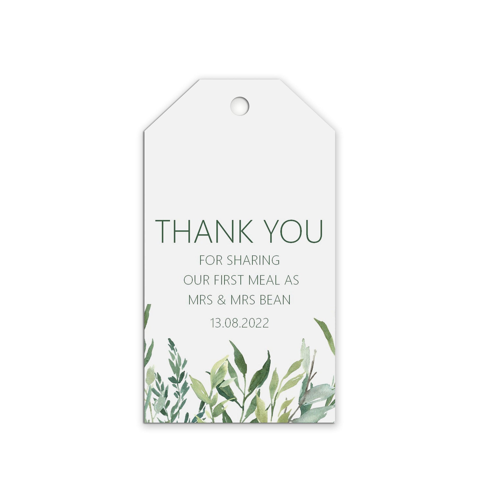 First Meal Wedding Gift Tags - Greenery