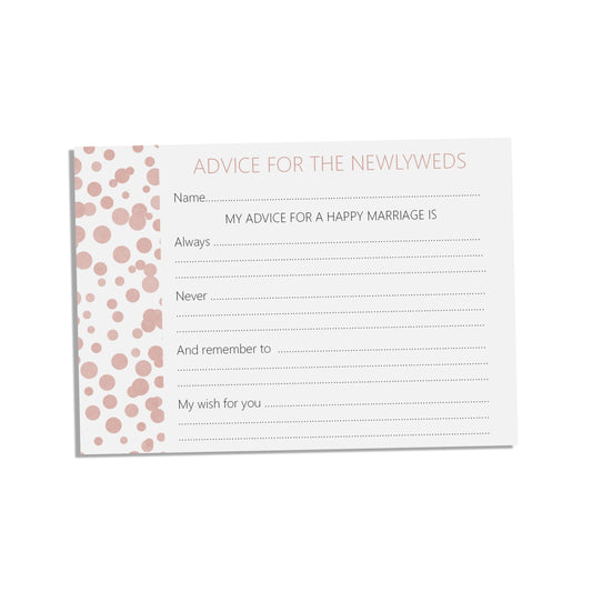 Blush Confetti Wedding Advice Cards - Pack Of 25