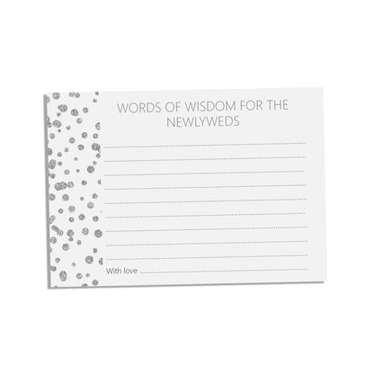 Silver Confetti Words Of Wisdom Advice Cards - Pack Of 25