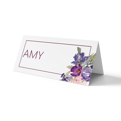 Personalised Purple Floral Place Cards