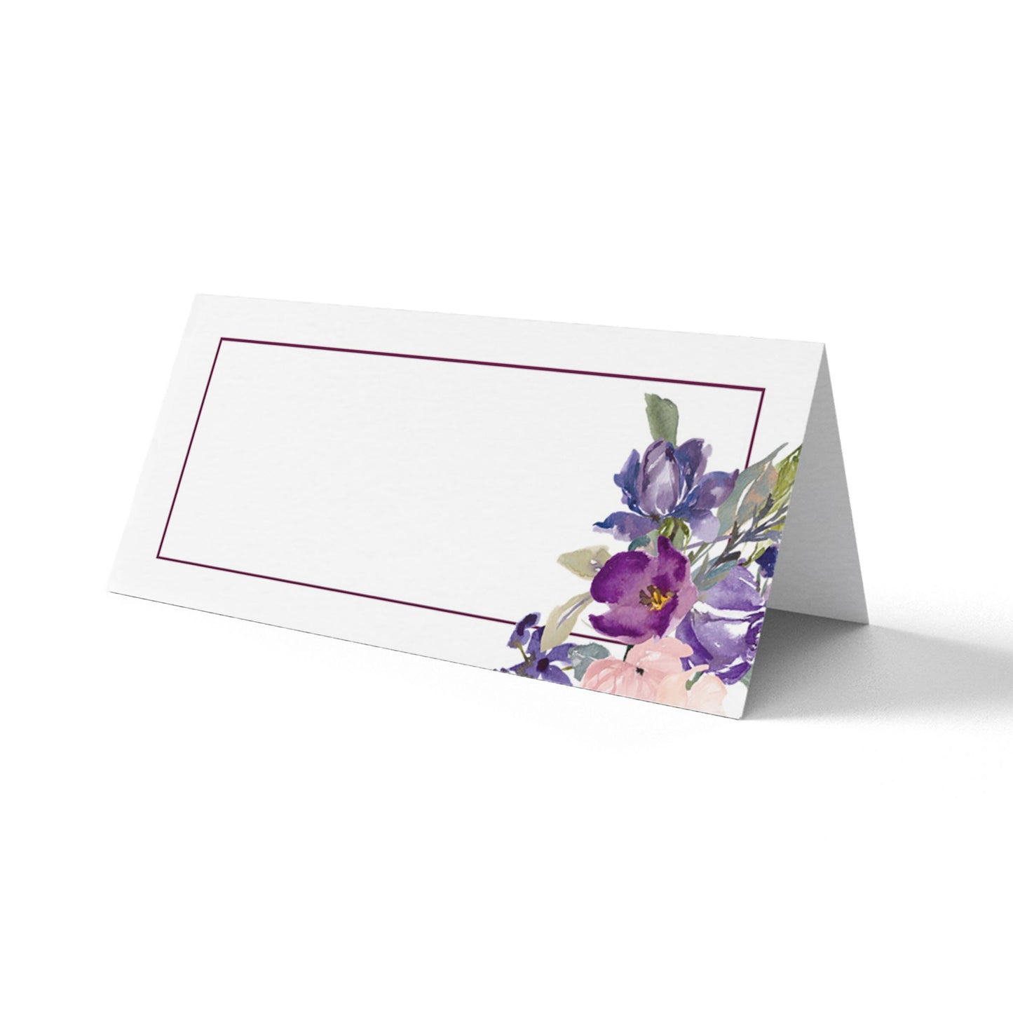 Purple Floral Place Cards - Blank Pack of 25/50