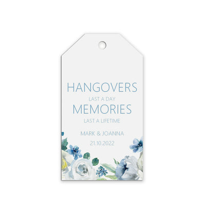 Hangover Kit Wedding Gift Tags - Blue Floral