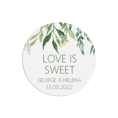 Love Is Sweet Wedding Stickers - Greenery