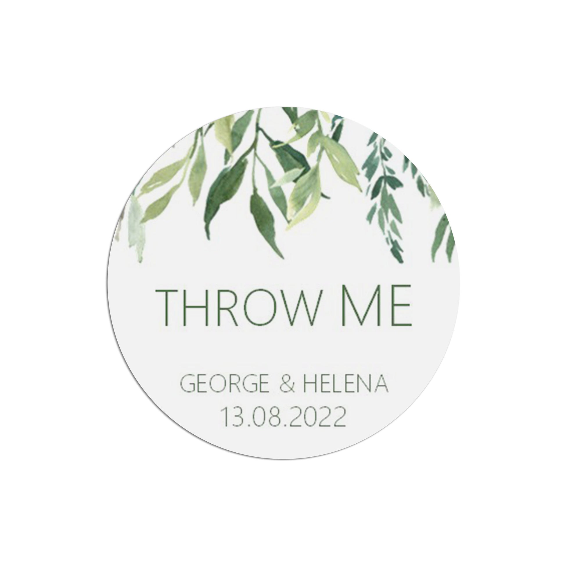 Throw Me Wedding Stickers - Greenery