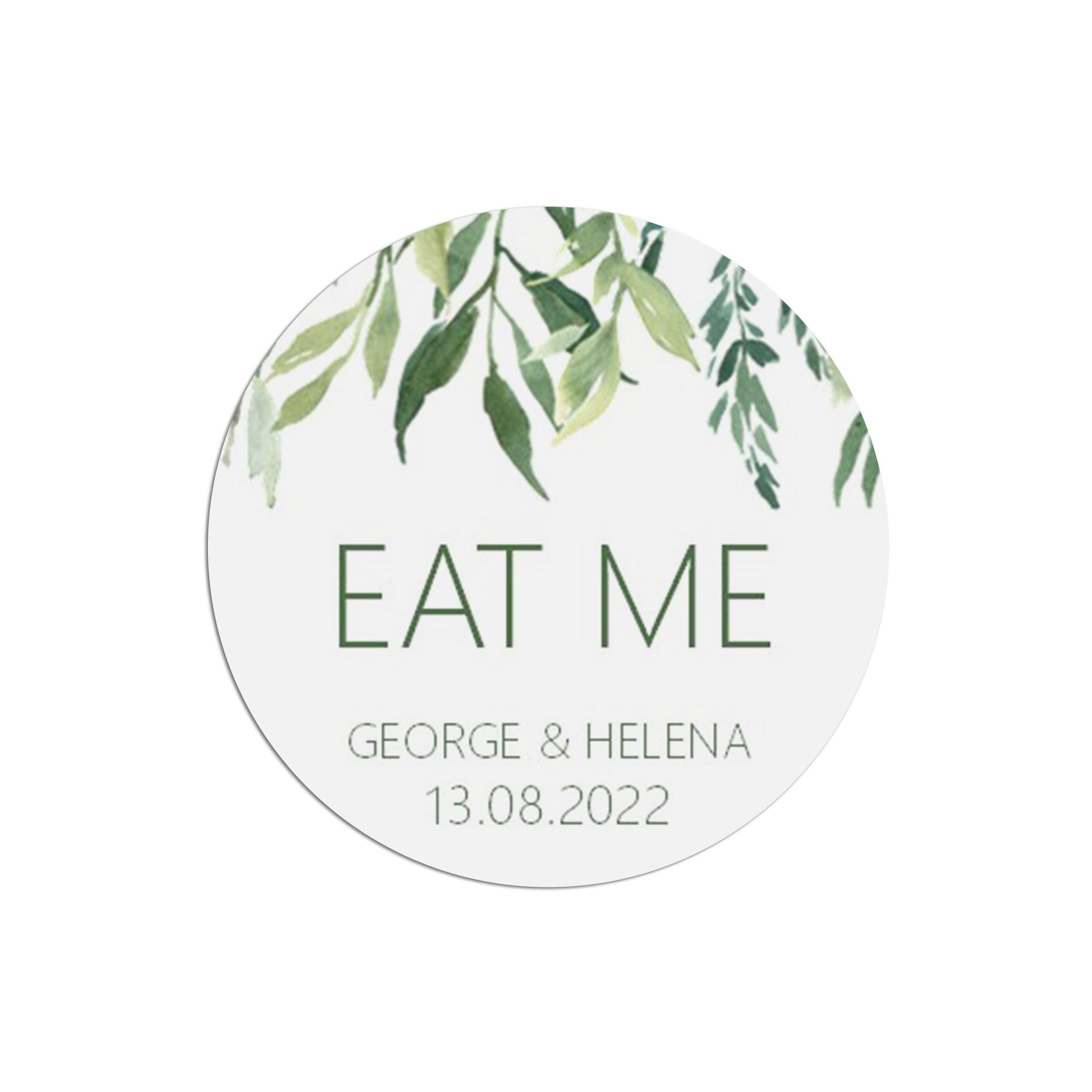 Eat Me Wedding Stickers - Greenery