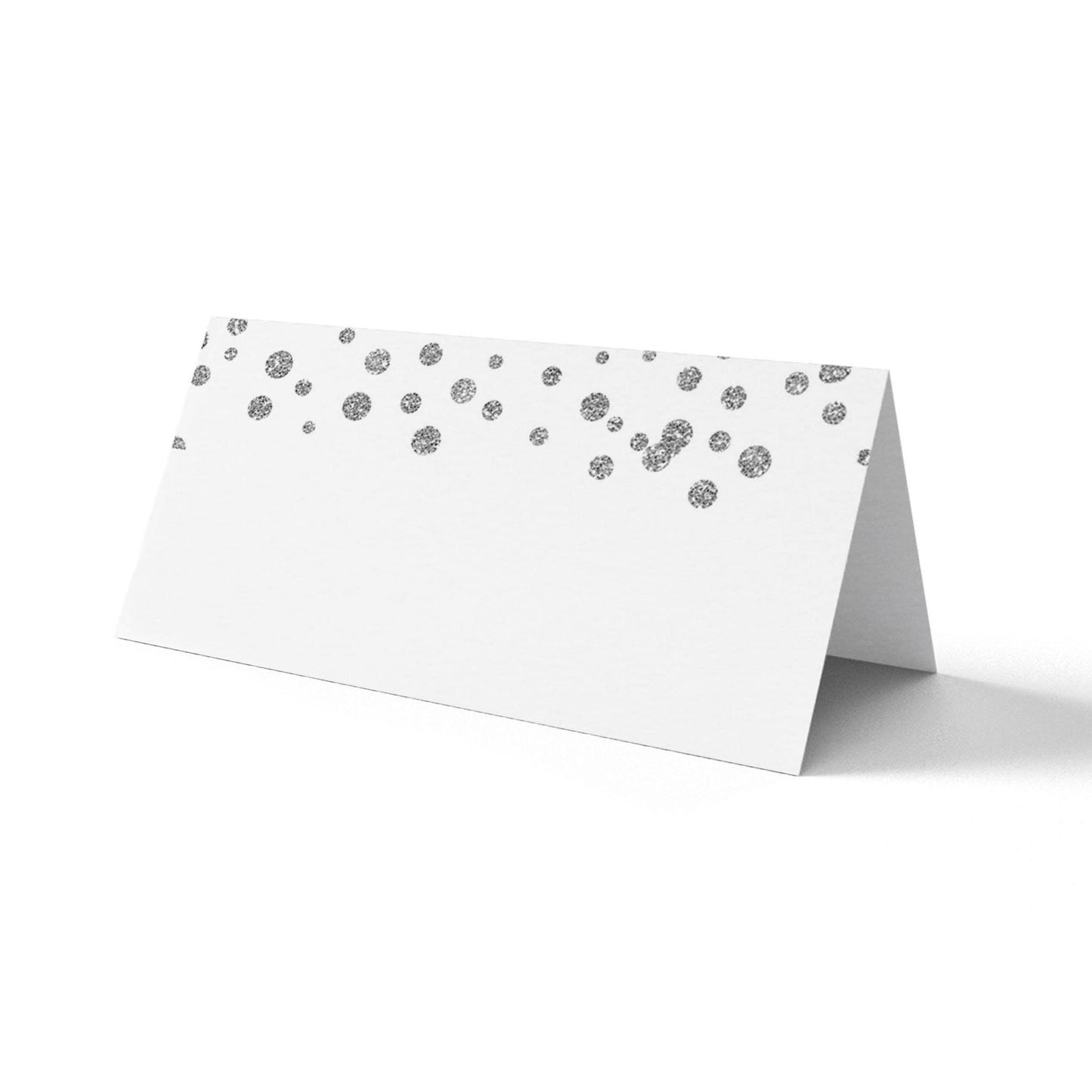 Silver Confetti Place Cards - Blank Pack of 25/50