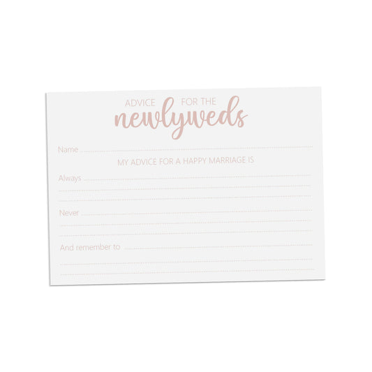 Rose Gold Wedding Advice Cards - Pack Of 25