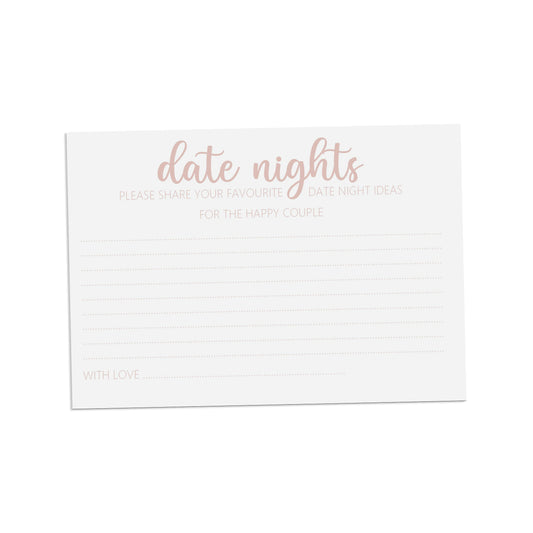 Rose Gold Date Night Advice Cards - Pack Of 25
