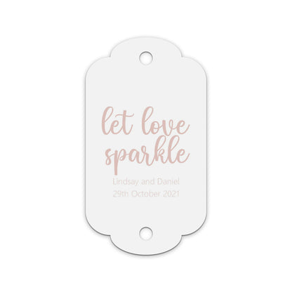 Sparkler Rose Gold Effect Personalised Gift Tags, Pack of 10