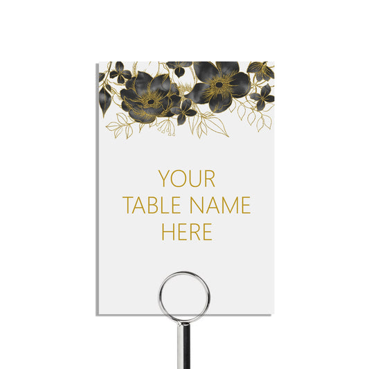 Black & Gold Personalised Table Name Cards