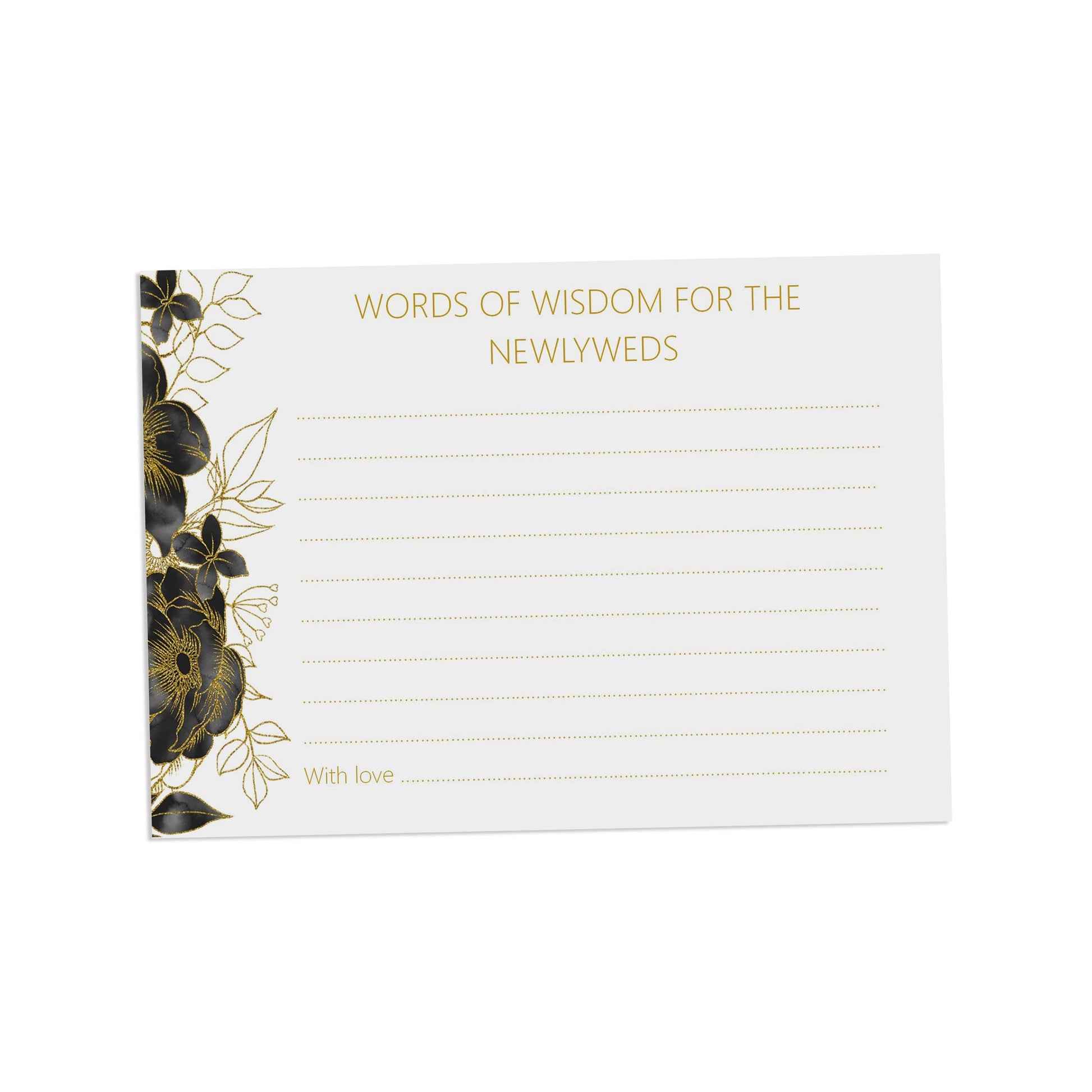 Black & Gold Words Of Wisdom Advice Cards - Pack Of 25