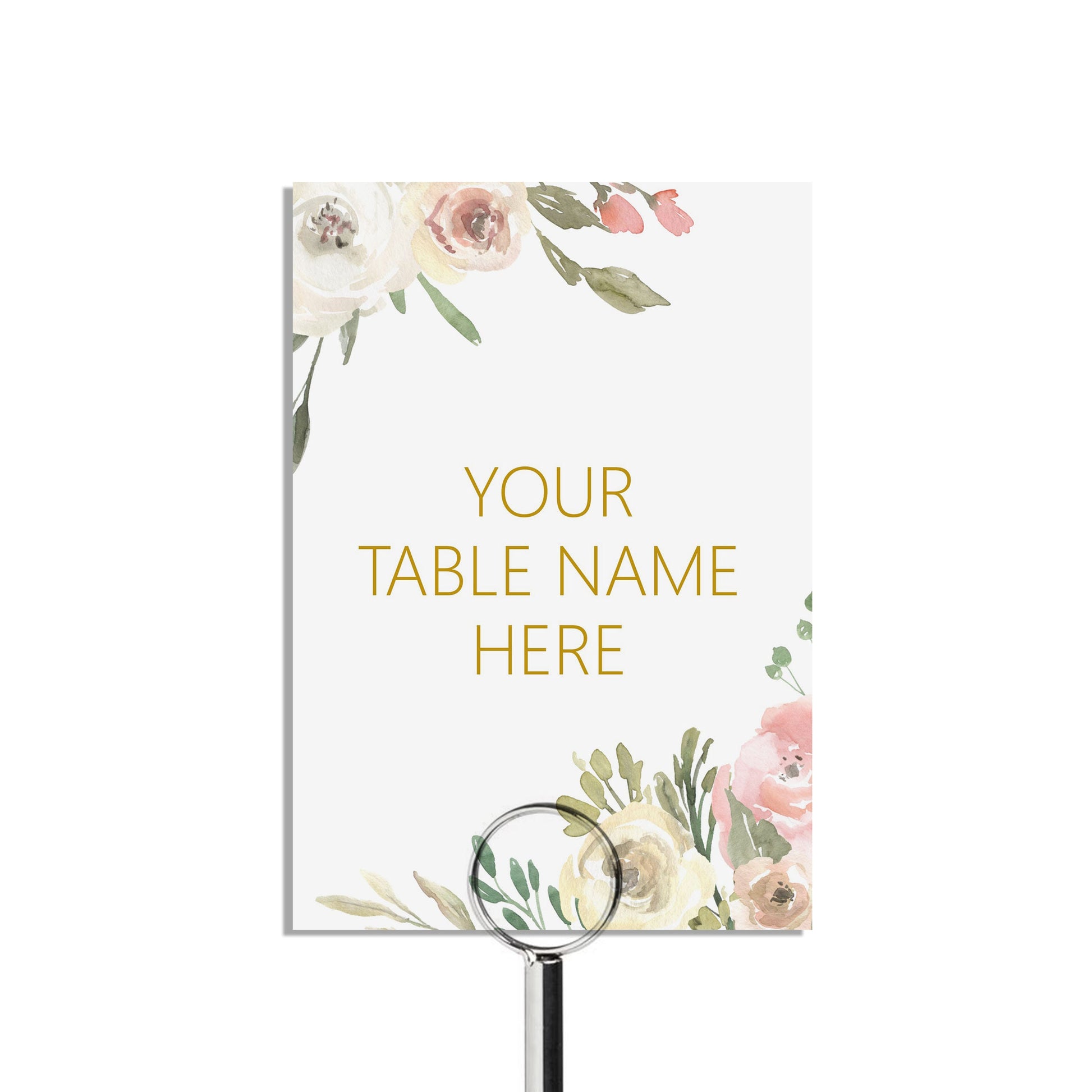 Custom Table Name Cards - Blush Floral