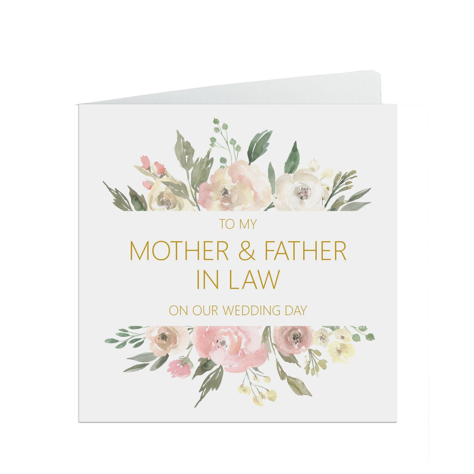 Mother & Father In Law On Our Wedding Day Card - Blush Floral