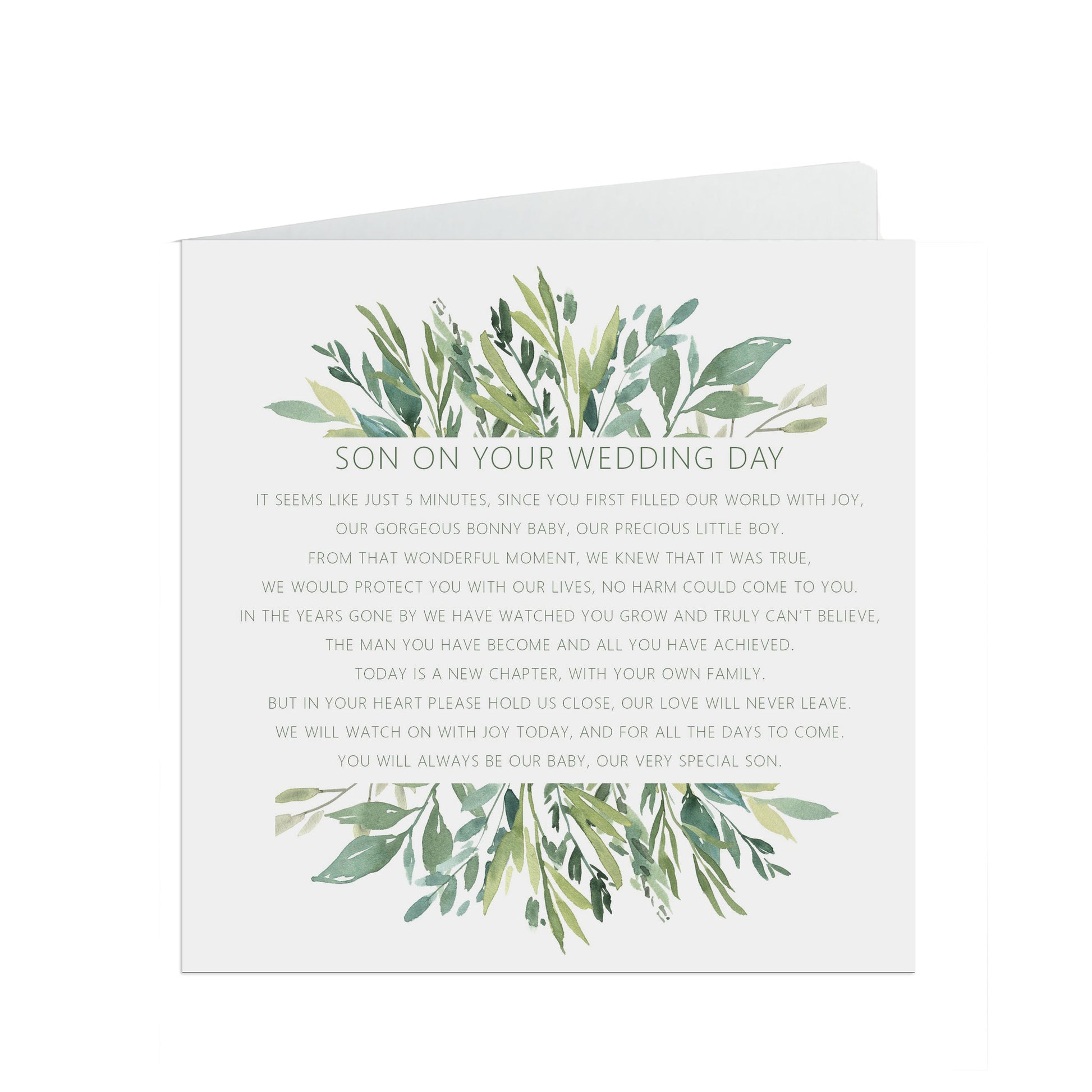 Son On Our Wedding Day Card - Greenery
