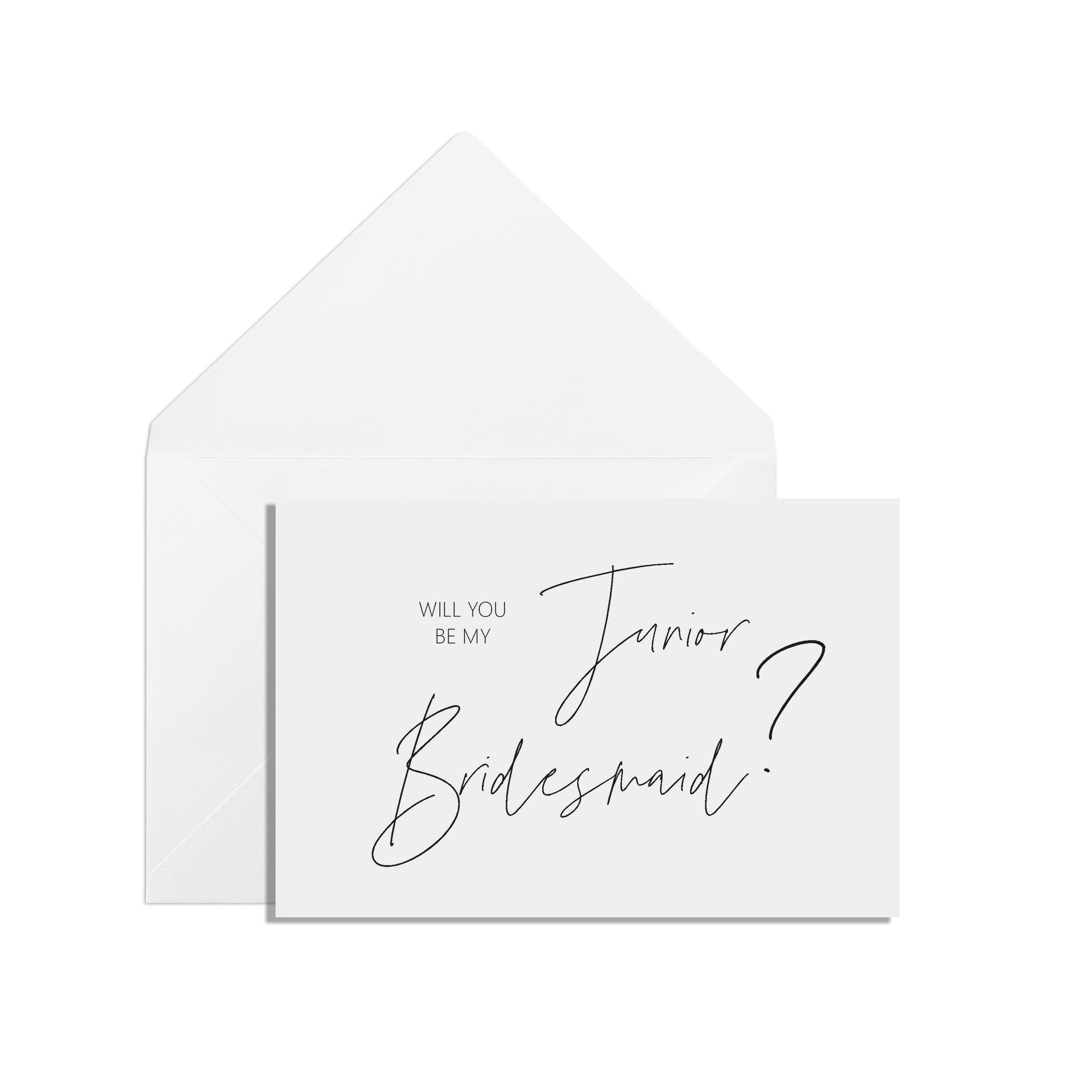 Will You Be My Junior Bridesmaid? A6 Black & White Proposal Card With White Envelope