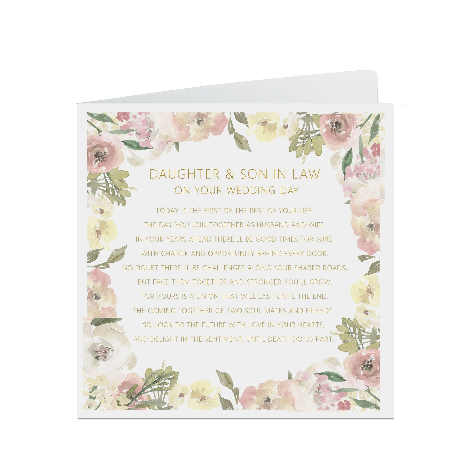 Daughter & Son In Law On Your Wedding Day Card - Blush Floral