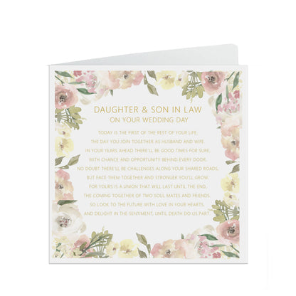 Daughter & Son In Law On Your Wedding Day Card - Blush Floral