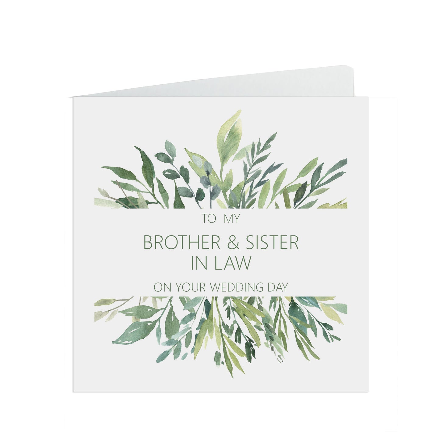 Brother & Sister In Law On Your Wedding Day Card - Greenery