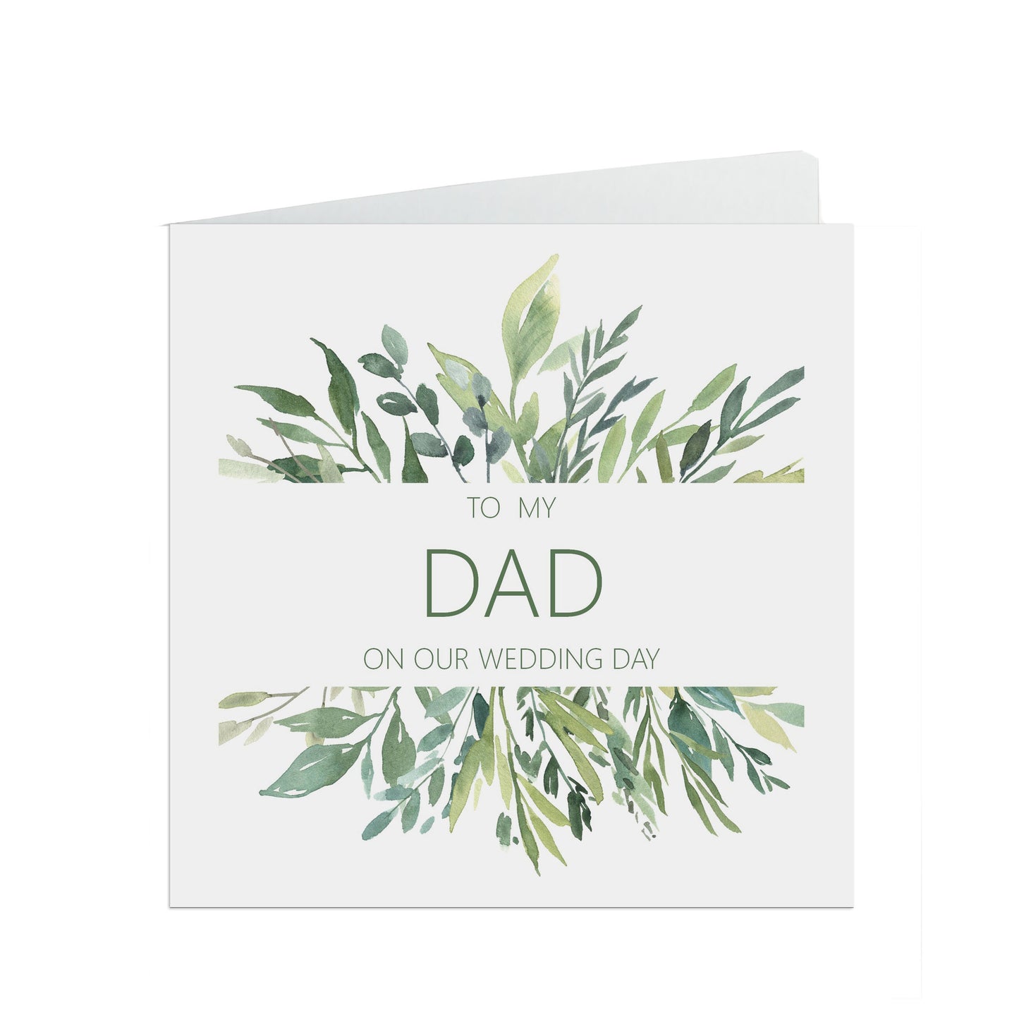 Dad On Our Wedding Day Card - Greenery