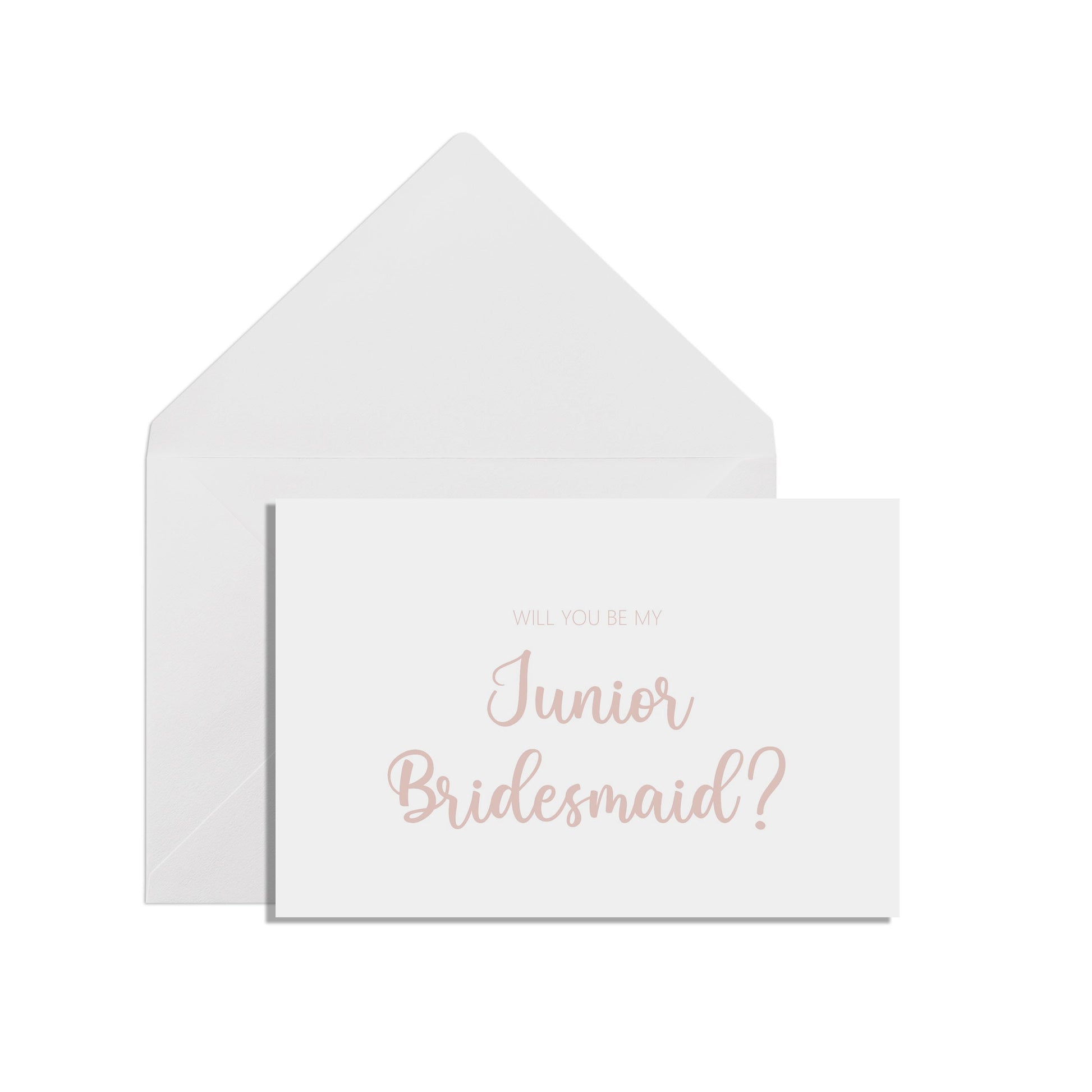 Will You Be My Junior Bridesmaid? A6 Rose Gold Effect Proposal Card With White Envelope