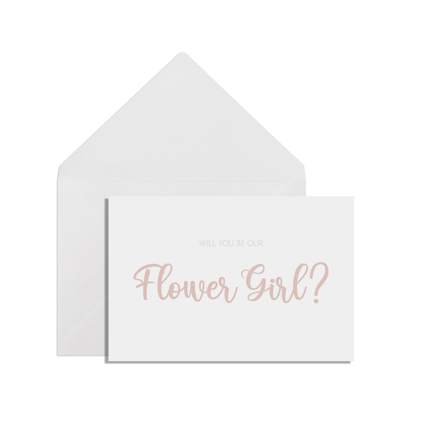 Will You Be Our Flower Girl? A6 Rose Gold Effect Proposal Card With White Envelope