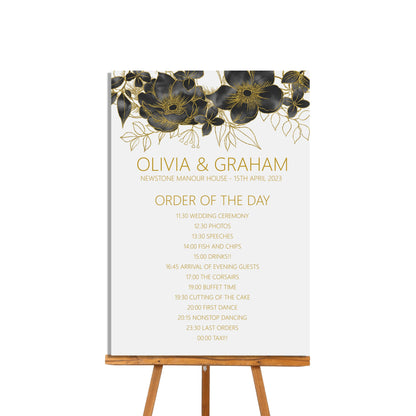 Black & Gold Order of the Day Sign - 4 Sizes Available
