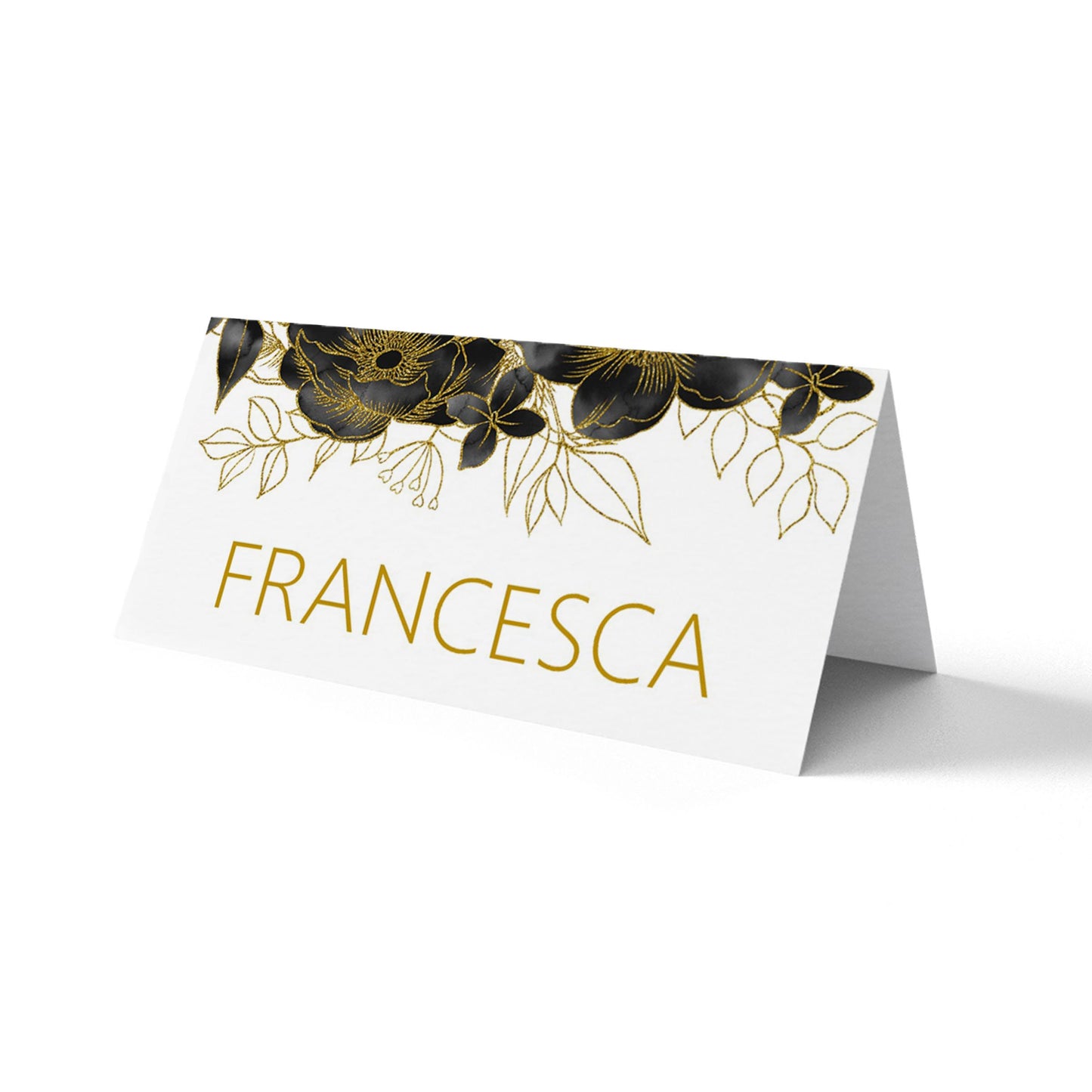 Black & Gold Personalised Place Cards