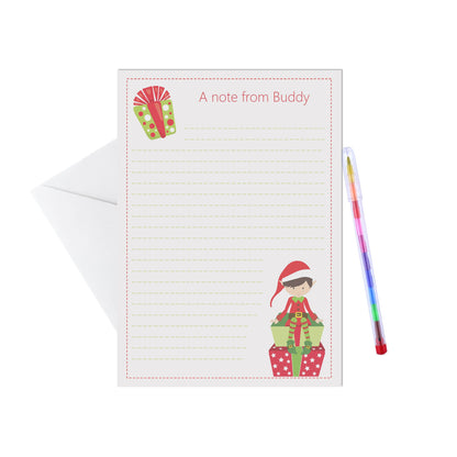 Christmas Personalised Letter Writing Set - A5 Pack Of 15 Sheets & Envelopes, Elf, Penguin, Gingerbread and Santa - PMPrinted